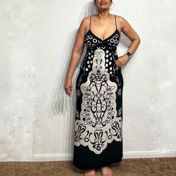 Forever Black Vintage Maxi Dress Sz S - Picture 1 of 11